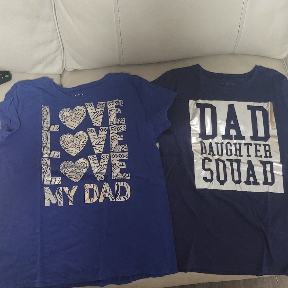 SOLD.  The Children's Place Girl's Blue Dad-Themed T-Shirts